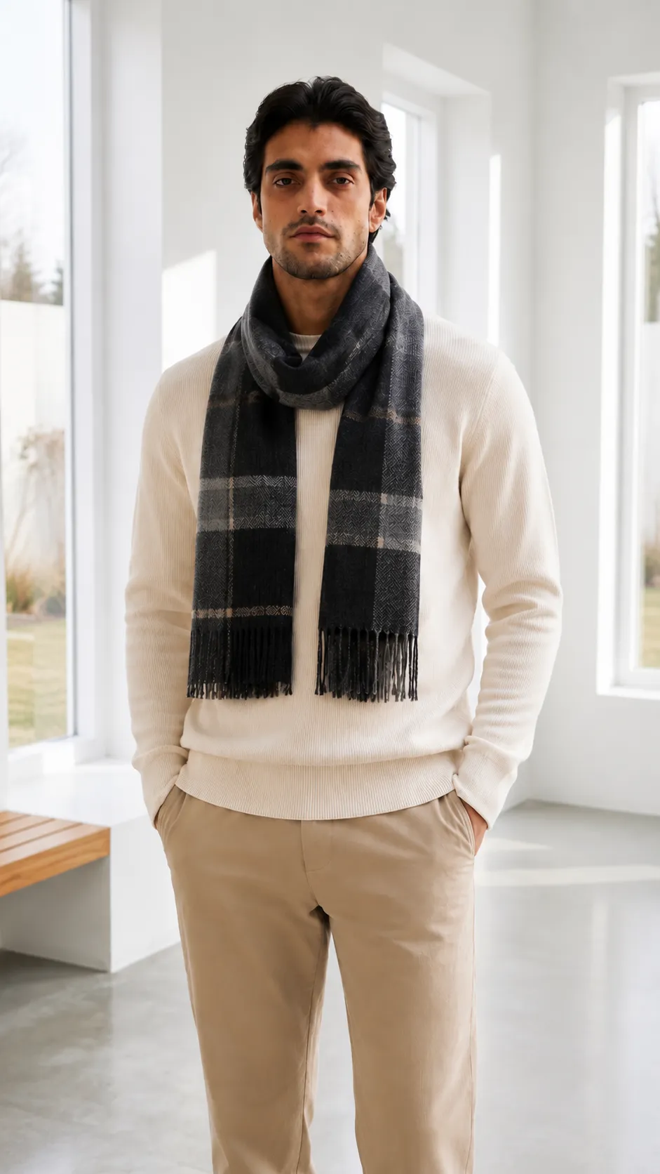 black_checked_muffler